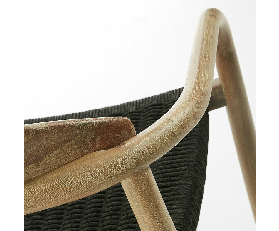 Dtails structure en bois massif fauteuil Bengui gris